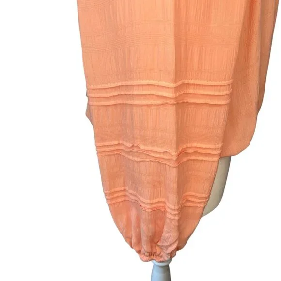 SANCTUARY | Pre-Loved Coral Boho Cinch Waist Blouson Top – Size Medium - Picture 6 of 8